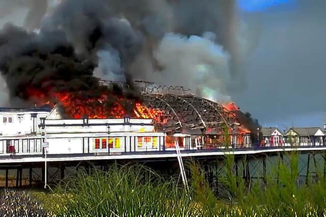A video still of the fire on July 30 2014