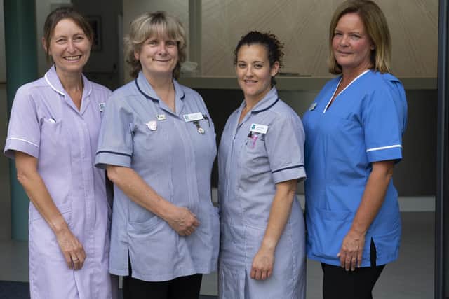 St Barnabas House Hospice staff pictured before the lockdown