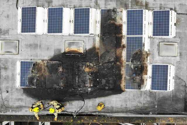 The fire was caused by solar panels