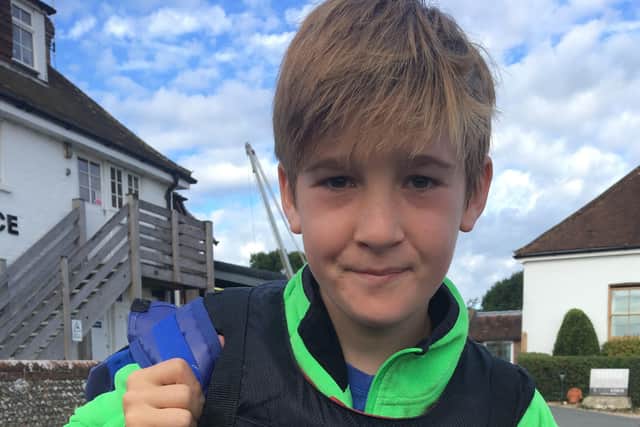 Zac Knight, 14, ran a half marathon around his garden in Shipton Green on Good Friday to raise money for The Sussex Snowdrop Trust