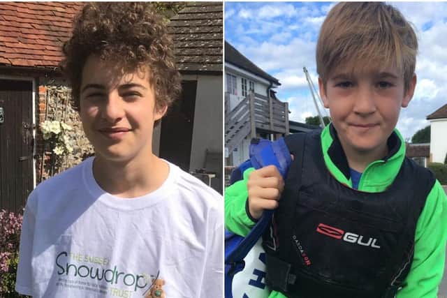 14-year-olds Eden Littlefair, left, and Zac Knight, right, have raised more than £2,000 for charity