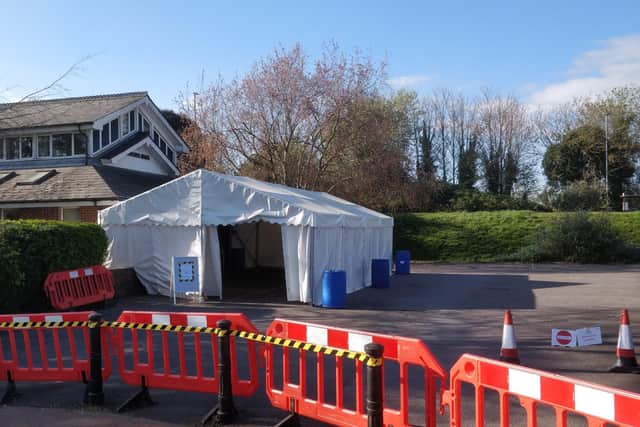 The drive-through coronavirus assessment centre in Lewes. Picture contributed