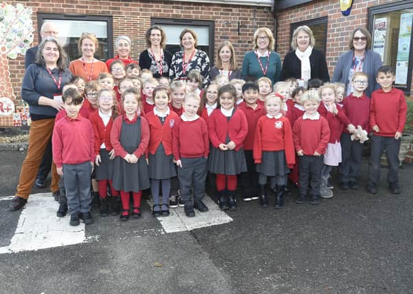 Rumboldswhyke teachers and pupils pictured in December