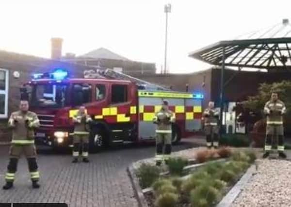 Firefighters outside the hospital. Photo: Twitter/WSFRS