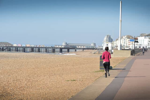 Coronavirus: Hastings seafront pictured on day one of the  UK lockdown.