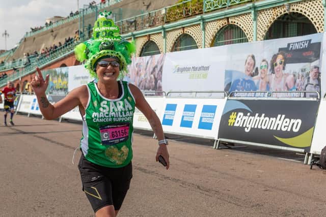 Sara Cutting in last year's Brighton Marathon SUS-200418-105727001
