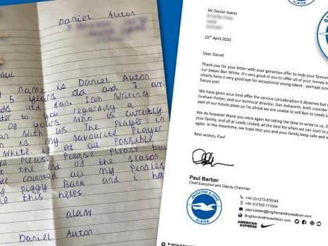 Daniel's letter and generous cash offer to Brighton and the club's response