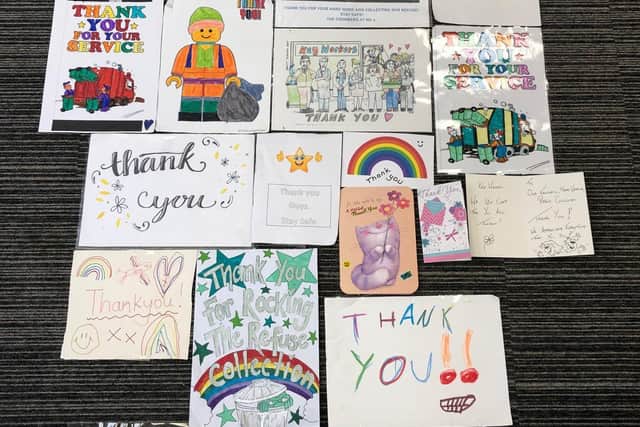 Some of the messages of thanks to Horsham's dustmen SUS-200421-113627001