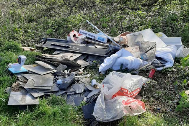 The fly-tipped waste in Telscombe. Picture: Lewes District Council