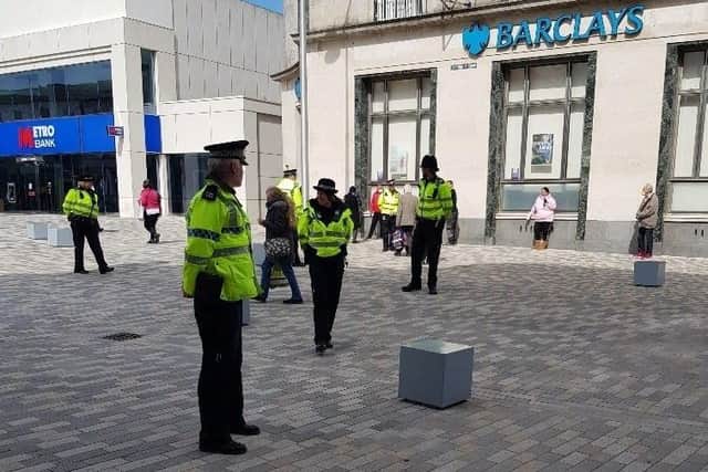 Police in Eastbourne town centre