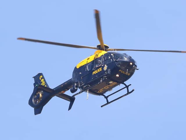 The air ambulance spotted above the area