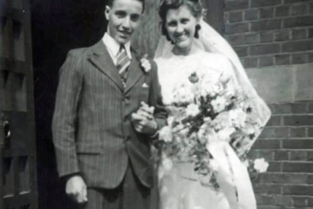 Edward and Cynthia Swift on their wedding day