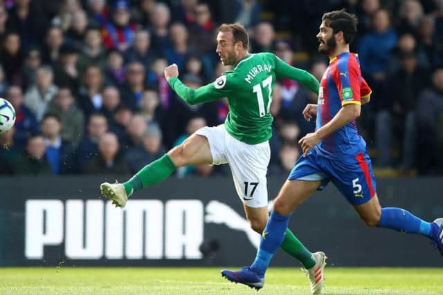 Glenn Murray opens the scoring after a mistake from James Tomkins