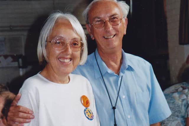 Cheran and Colin Ulph in 2004, celebrating her 60th birthday