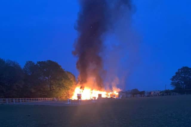 The large fire destroyed Lauren's barn. Picture: Lauren Sapsted