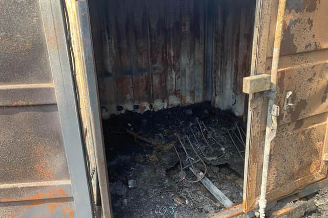The extent of the damage inside the barn. Picture: Lauren Sapsted