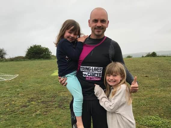 Craig Whiteley with Autumn (5) and Amelie (8)