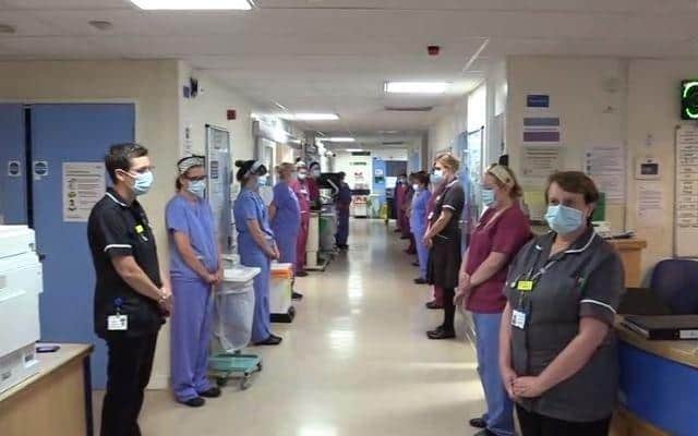 Eastbourne DGH staff minute's silence SUS-200429-154943001