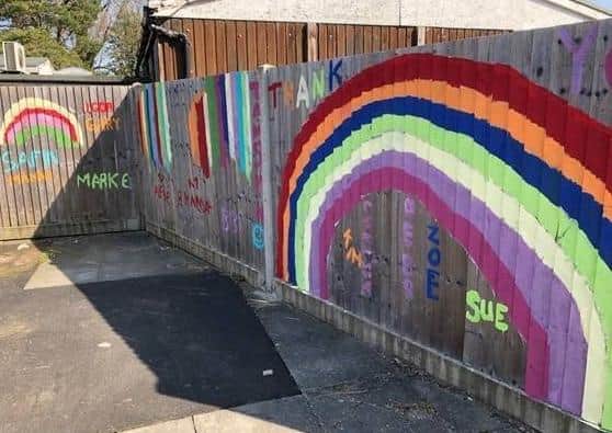 Orchard House - one of the council’s care homes for children with complex disabilities – helped the children paint rainbows on the fences to say ‘thank you’ to the NHS