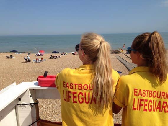 Eastbourne lifeguards on duty - photo from VisitEastbourne SUS-200105-101417001
