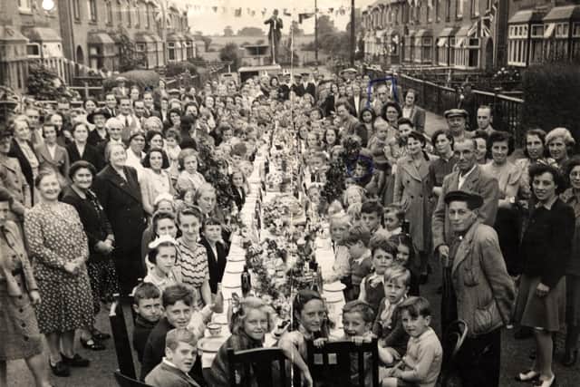 The street party in Sandfield Avenue, Littlehampton, in 1945. Pictures: West Sussex Record Office