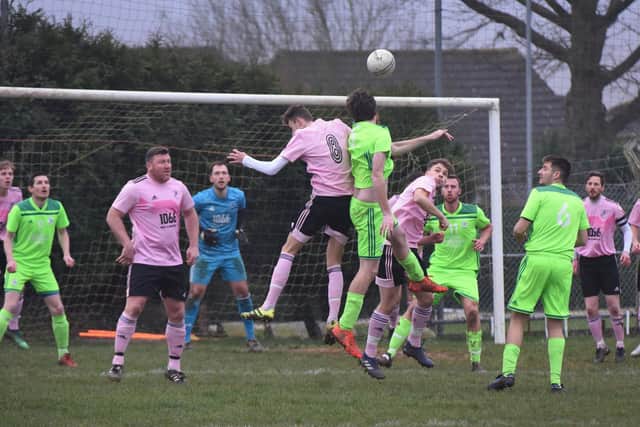 Action from Hollington United v AFC Ringmer in January