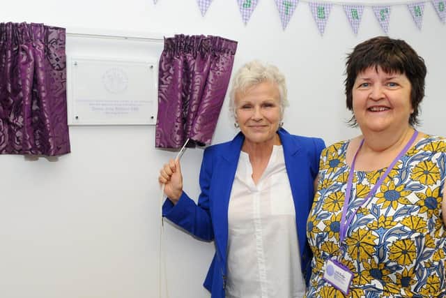Dame Julie Walters, pictured with My Sisters' House CEO Julie Budge,opened the domestic abuse charity's refurbished centrelast August. Photo: Sarah Standing