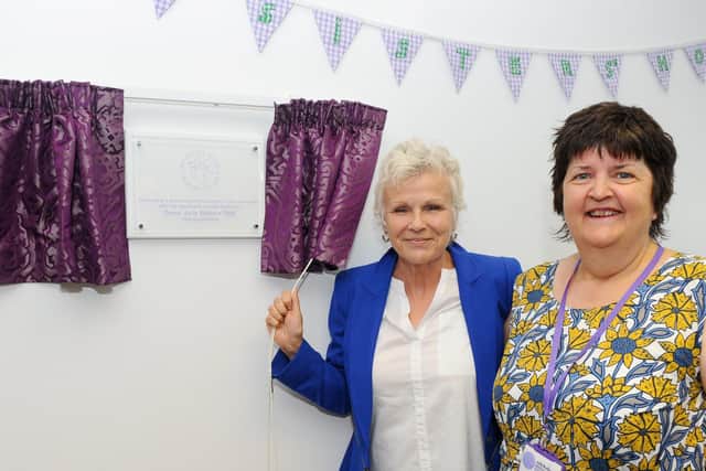 Dame Julie Walters, pictured with My Sisters' House CEO Julie Budge,opened the domestic abuse charity's refurbished centrelast August. Photo: Sarah Standing
