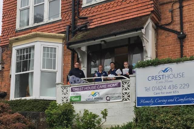 Staff deliver PPE to Crest House care home