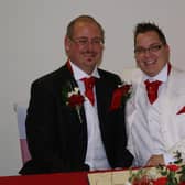 Chris and Billy on their wedding day in 2012