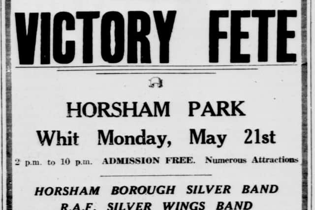 Advert in the West Sussex County Times on May 11, 1945