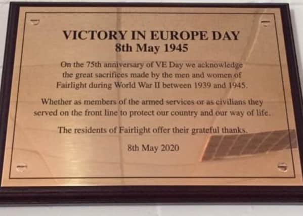 Fairlight war-time plaque SUS-200605-131911001