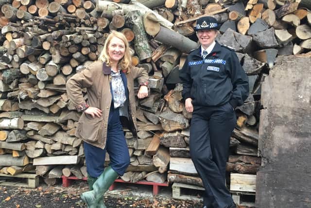 Sussex PCC Katy Bourne and DCC Jo Shiner at Ashdown Forest