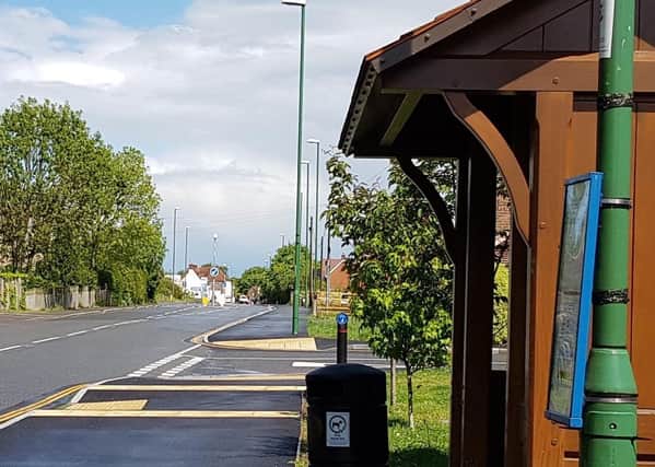 New bus shelters have been provided in Westhampnett alongside the creation of a shared footway and cycleway