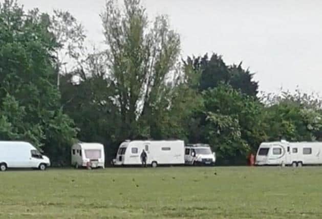 Yapton Parish Council, which owns the land, saidits appointed bailiffs and legal representatives are still working to remove the travellers a week after they arrived. Photo: @Yapton_News