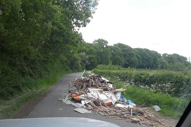 The rubbish dumped in Wooddale, Billingshurst
