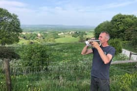 Every Thursday night, Steve Carrigan, 62, who served with the Royal Corps of Transport for more than 20 years, plays the cornet to salute those working on the frontline. Photo: Jill Carrigan