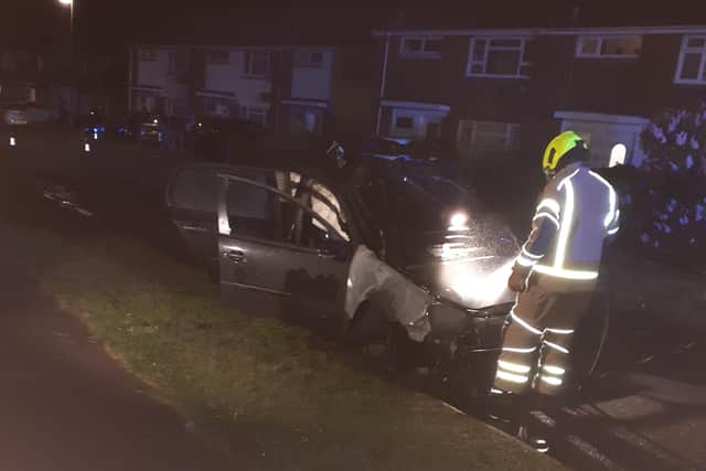 The scene of the car fire in Canterbury Road, Rustington