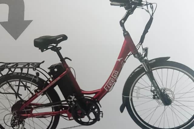 Maryann said her stolen bike was distinctive and brand new. Information about the theft can be reported to the police online or call 101, quoting serial 709 of 27/04