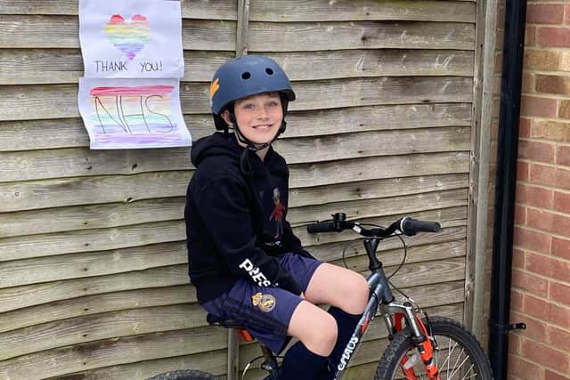 North Mundham Primary School pupil Shay Osborne, nine, from Stockbridge Gardens, Donnington, has raised more than £1,100 for NHS Charities Together