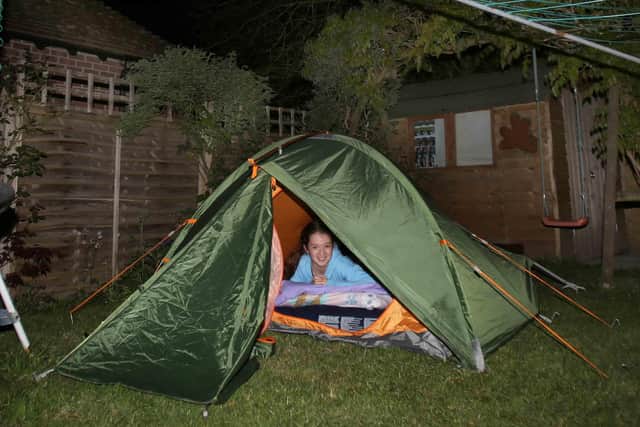 Guide Hazel taking part in the Midhurst Girlguiding camp@home event over the weekend