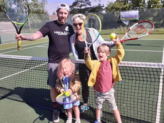The Minett family were first on court at Fishbourne Tennis Club