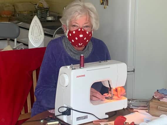 Midhurst resident Gill Ward, 77, has spent her spare time making face masks for staff at St Richards Hospital