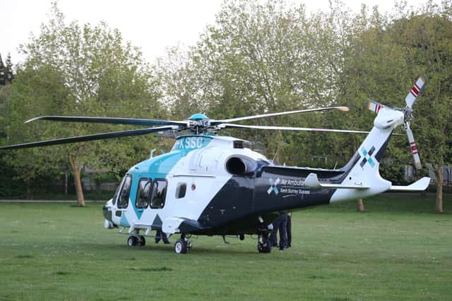 The air ambulance was called to assist