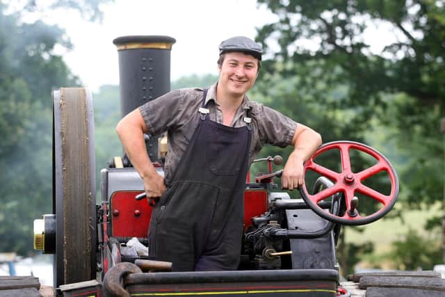 Kingsley Selmes on his Fowler traction engine at Wiston Steam Rally 2019. Photo by Derek Martin DM1973503a