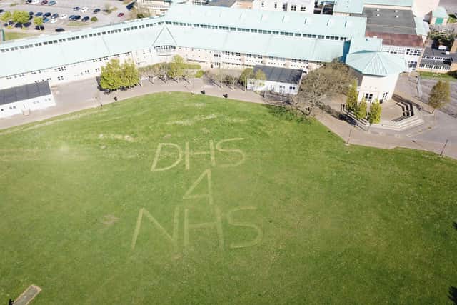 Durrington High School showing its support for the NHS