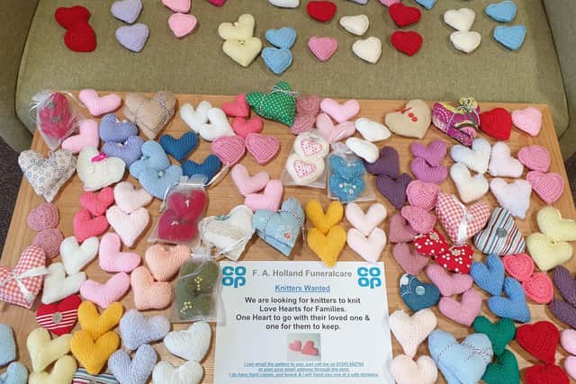 F. A. Holland Funeralcare in Selsey is calling on the community to take part in knitting hearts for those who have lost loved ones to coronavirus