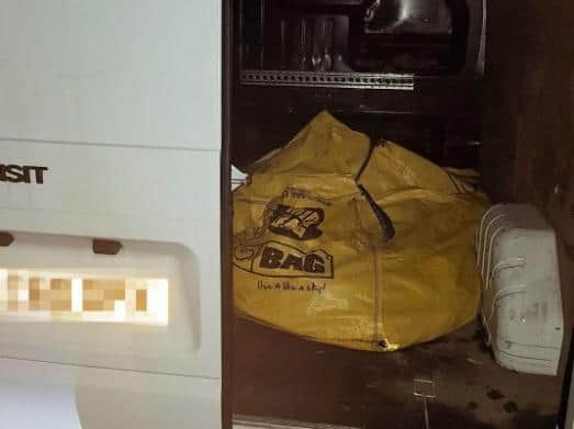 Police said two large bags with nearly 40,000 worth of fragrances were discovered in a Ford Transit. Photo: Sussex Police