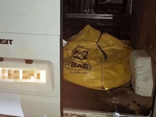 Police said two large bags with nearly 40,000 worth of fragrances were discovered in a Ford Transit. Photo: Sussex Police