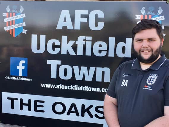 Ben Andrews arrives at AFC Uckfield / Picture: AFC Uckfield Twitter